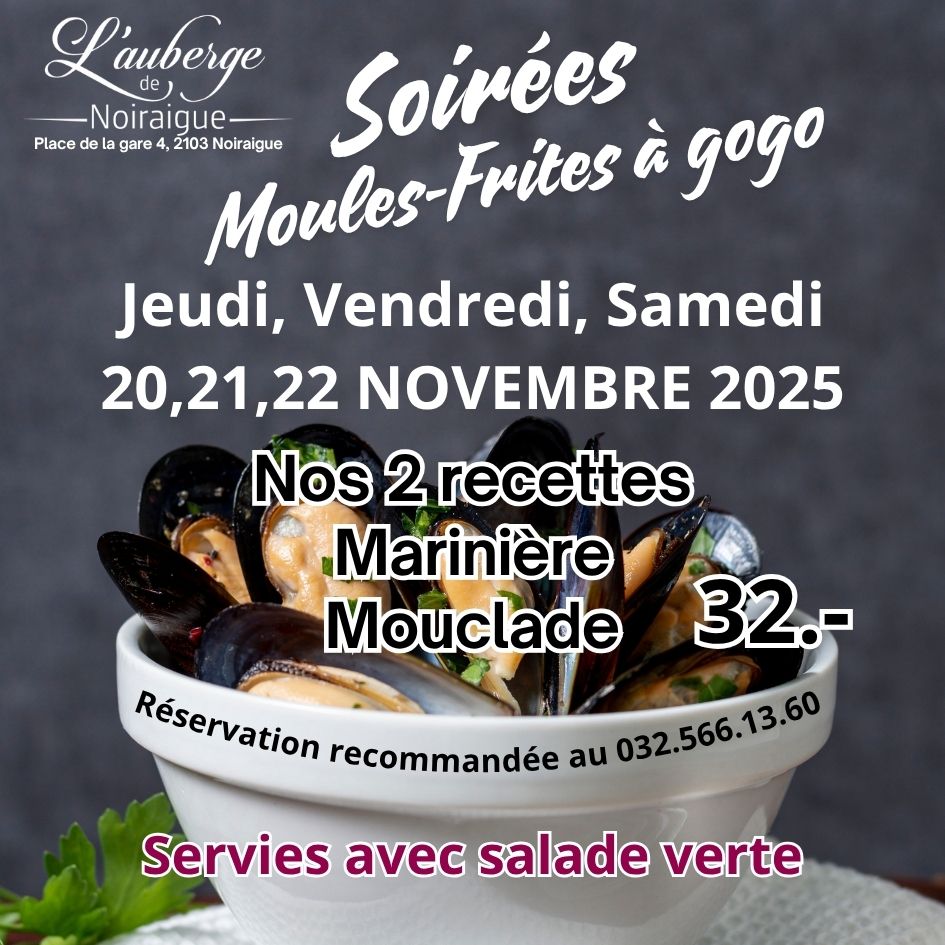 Soirées Moules-Frites à Gogo