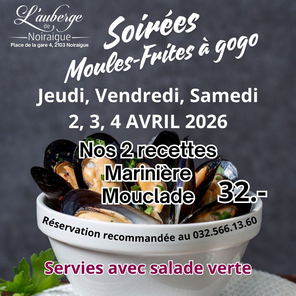 Soirées Moules-Frites à Gogo